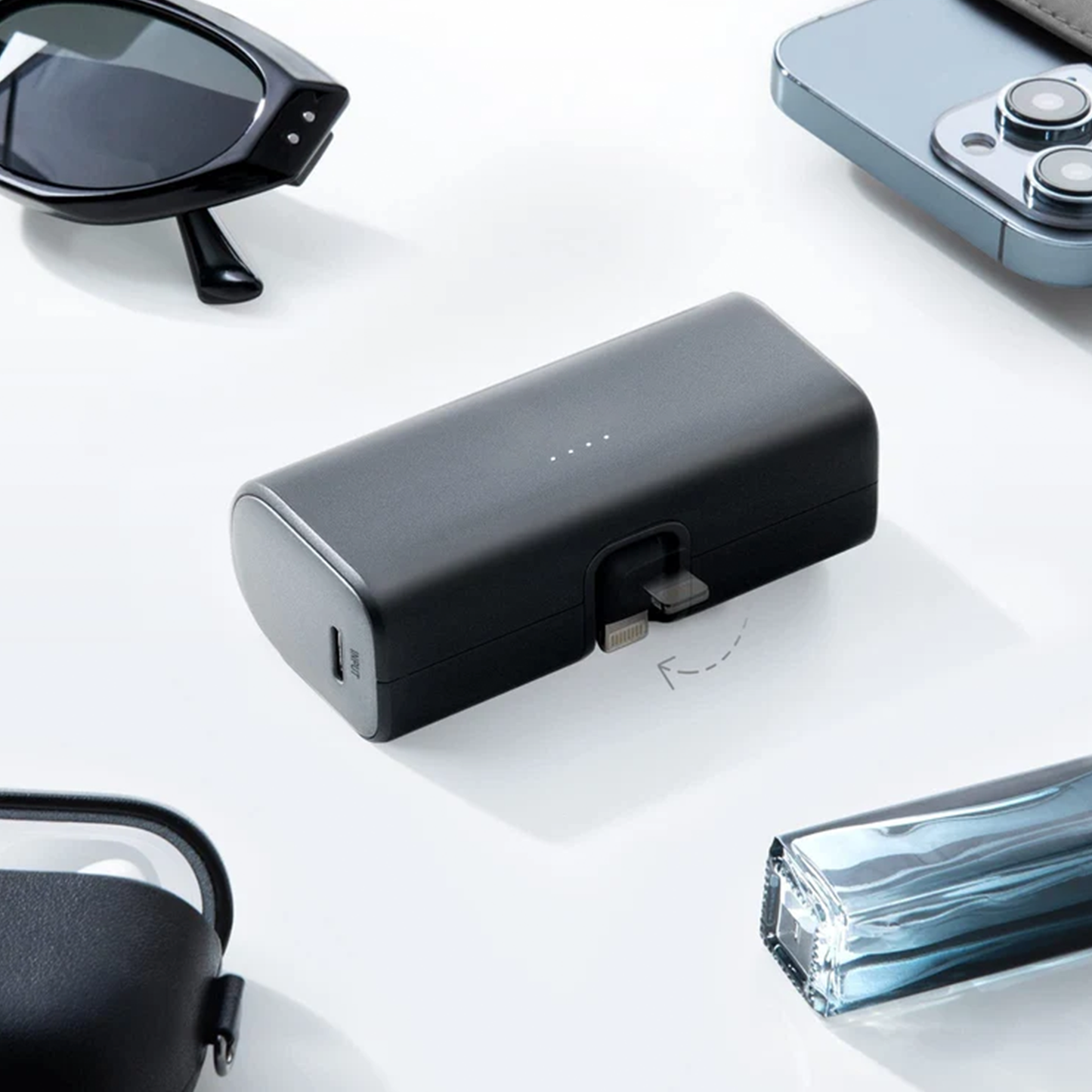 Compact Portable Power Bank 12W With Built‑In Lightning Connector