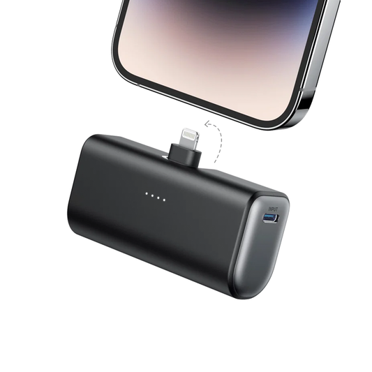 Compact Portable Power Bank 12W With Built‑In Lightning Connector